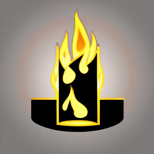 Image similar to a vector logo of a burning candle