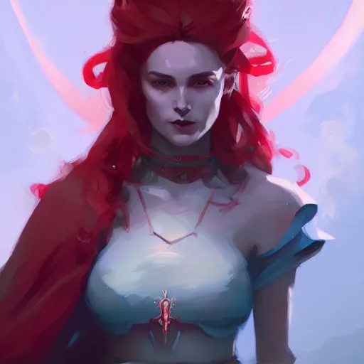 Image similar to a beautiful red sorceress wearing crop top, game of thrones concept art by pete mohrbacher and guweiz and ilya kuvshinov, digital art, highly detailed, intricate, sharp focus, trending on artstation hq, deviantart, unreal engine 5, 4 k uhd image