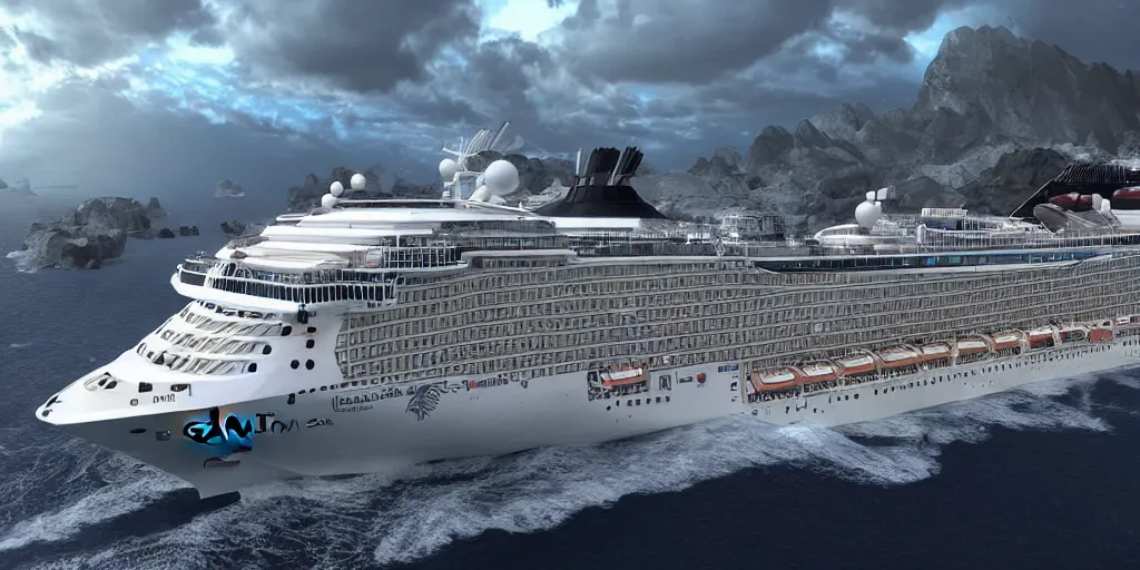 Prompt: cruise ship sinked, dark, thunderstorm unreal engine Hight detailed An epic fantastic realism dinamic lighting