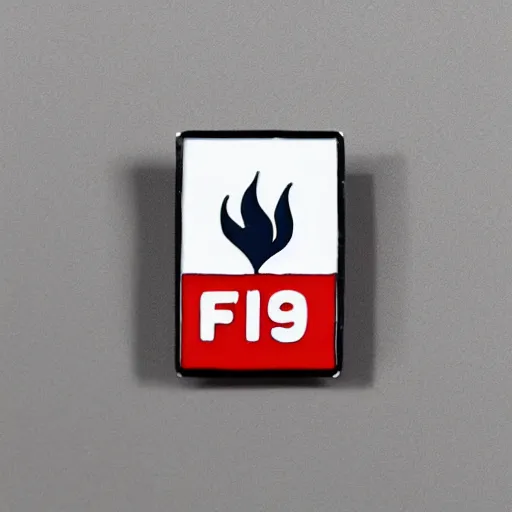 Image similar to a photo of a retro 1 9 6 0 s minimalistic clean fire warning enamel pin, studio lighting, behance