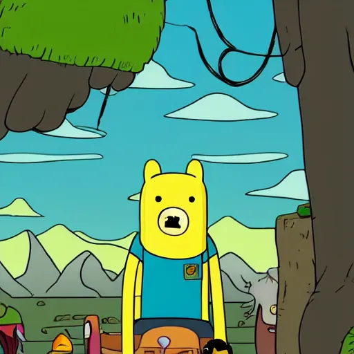 Prompt: adventure time, jake the dog