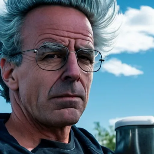 Prompt: a still of rick sanchez in Breaking Bad