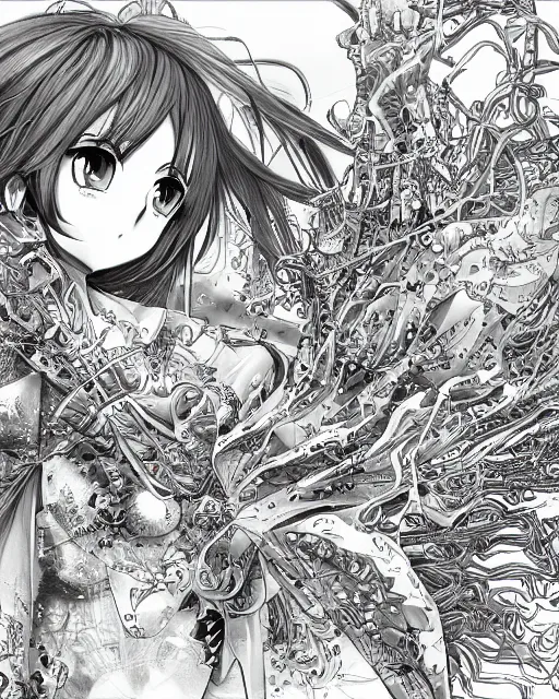 Image similar to manga, hd, hyper detailed, 4 k