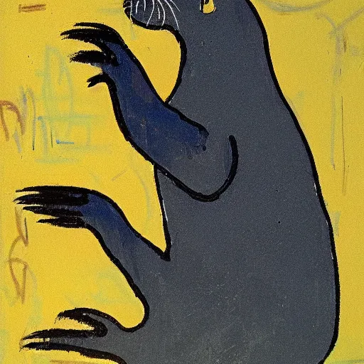 Prompt: sea lion by basquiat