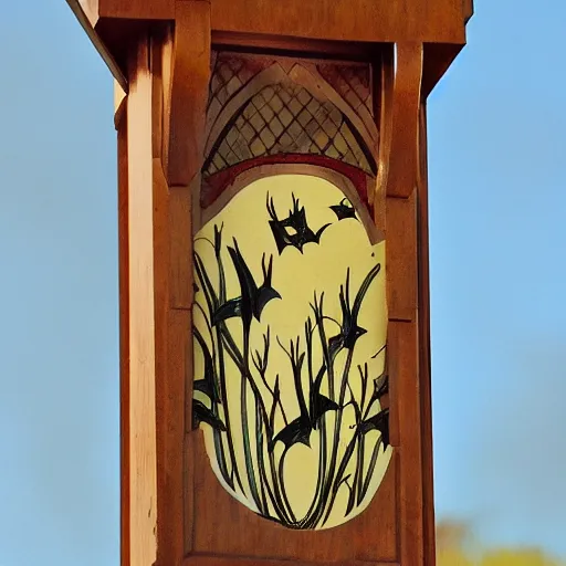 Prompt: bat box in art nouveau style