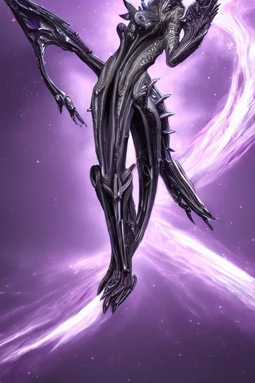 Image similar to galactic hyperdetailed elegant beautiful stunning giantess valkyr warframe goddess paw shot, sharp spines, sharp metal ears, smooth purple eyes, smooth fuschia skin, silver armor, bigger than galaxy, epic proportions, epic scale, epic size, warframe fanart, destiny, furry, dragon art, goddess art, giantess art, furaffinity, octane render