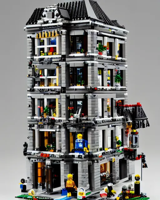 Image similar to high quality photograph of an intricate detailed accurate lego set of a modern computer