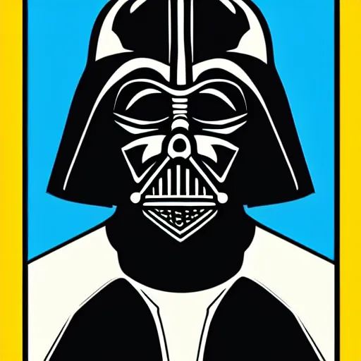 Prompt: vader in the style of pop art, high definition, vector graphic