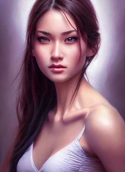 Image similar to photo of a gorgeous young woman in the style of stefan kostic, realistic, sharp focus, 8k high definition, insanely detailed, intricate, elegant, art by stanley lau and artgerm