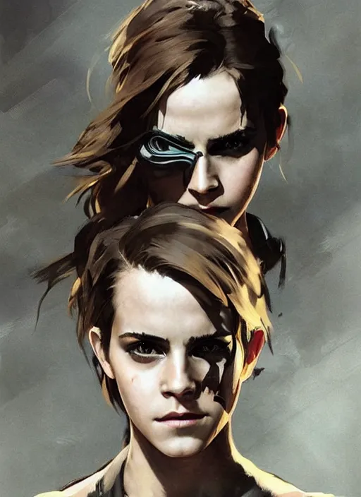 Image similar to emma watson wearing metal gear armor dramatic lighting cinematic cinematic lighting art by Richard Schmid by Yoji Shinkawa by greg rutkowski by Sandra Chevrier by Jeremy Lipking