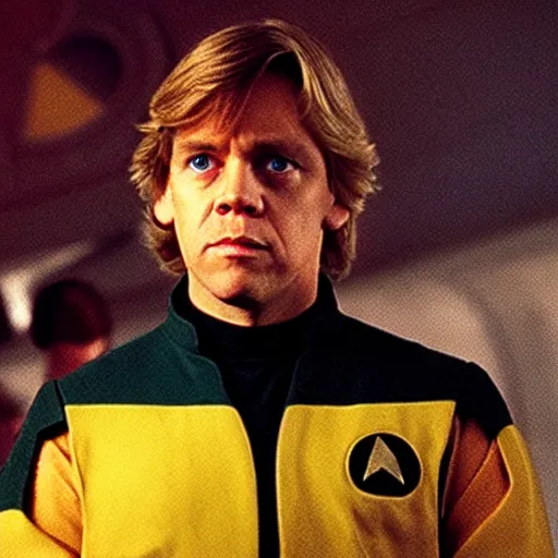 Image similar to luke skywalker in a starfleet uniform