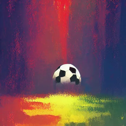 Prompt: soccer ball by alena aenami and annato finnstark