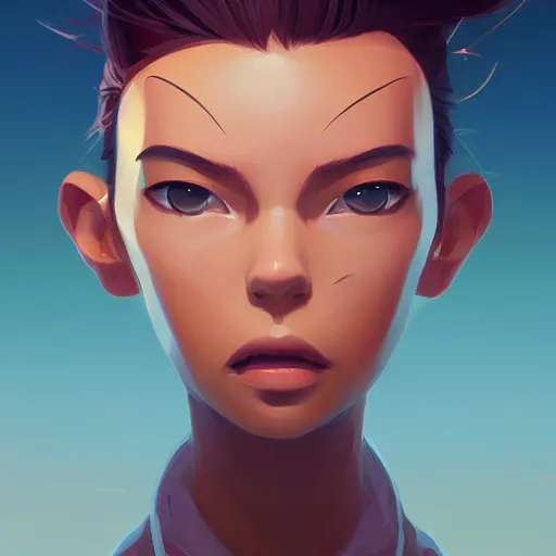 Image similar to face icon stylized minimalist pax, loftis, cory behance hd by jesper ejsing, by rhads, makoto shinkai and lois van baarle, ilya kuvshinov, rossdraws global illumination