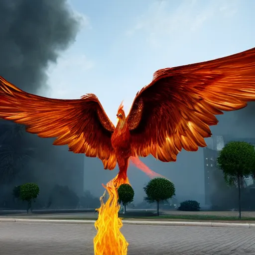 Prompt: photorealistic photo of a detailed flaming phoenix wings spread 8 k extremely detailed hd hyperrealism unreal engine