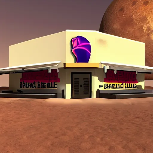 Image similar to taco bell restaurant on mars,