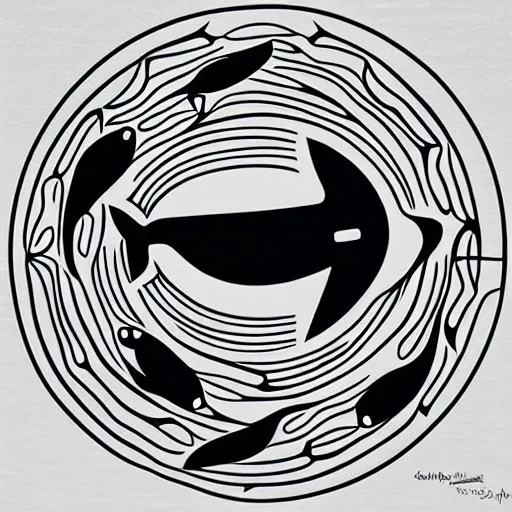 Image similar to whale in style of haida gwaii, pacific northwest, native american art, simple