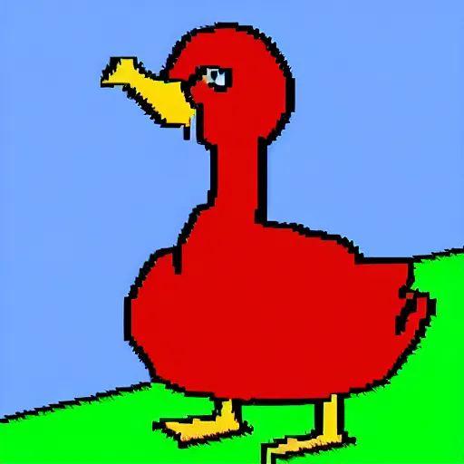 Image similar to A picture of a duck, ZX Spectrum graphics style