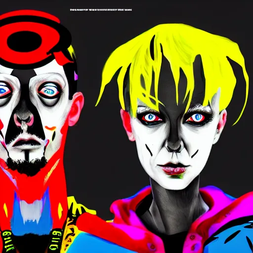 Prompt: Die antwoord, digital art, trending on artstation