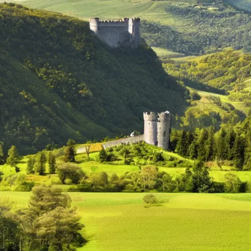 Image similar to beautiful landscape and castle further away