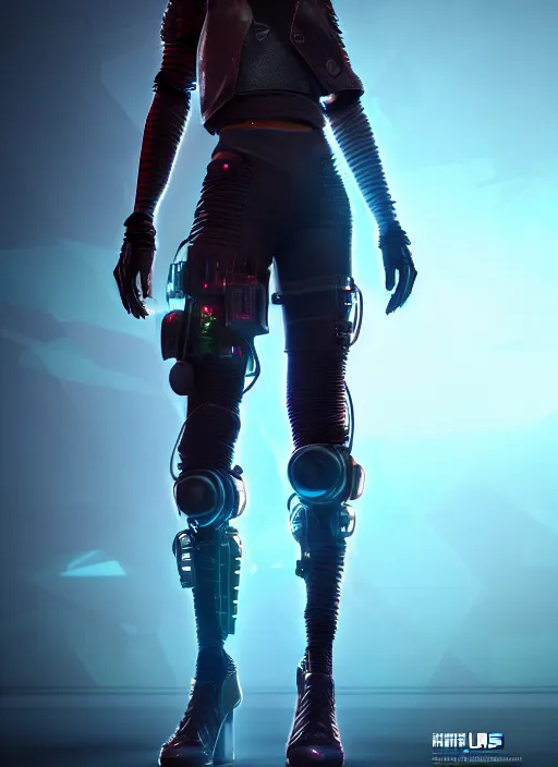 Image similar to highly detailed cyberpunk character wearing stylish cyberpunk clothes, unreal engine, fantasy art, global illumination, radiant light