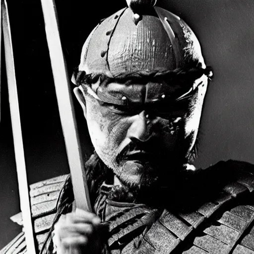 Prompt: film still of goldberg as samurai, cinematic, hollywood scene,