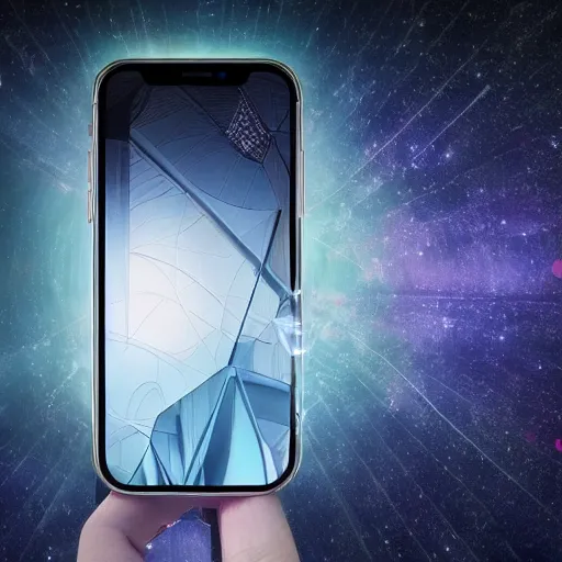 Image similar to promotional photograph for a futuristic iphone made in 2 0 4 0, beautiful photograph, studio lighting, advertisement, 4 k quality, 8 k quality, futuristic!!!! reflective material