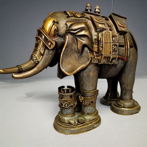 Prompt: steampunk realistic war Elephant