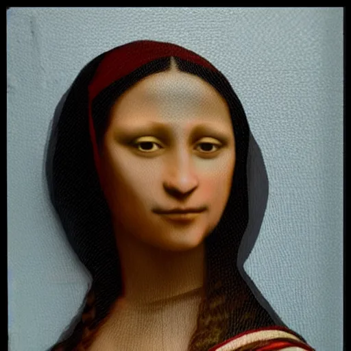 Image similar to an Afro American girl as Mona Lisa