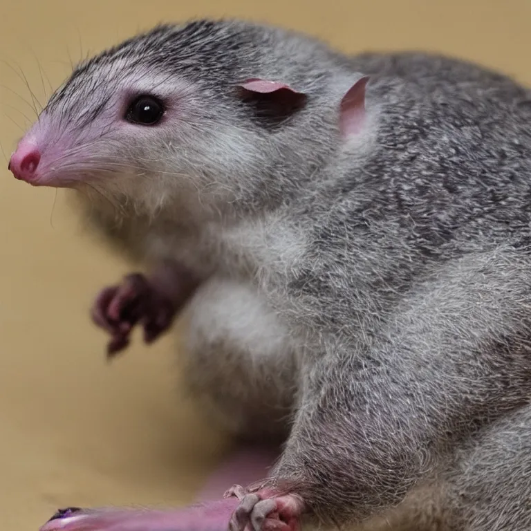 Image similar to opossum mixed with a pigeon, hyper realistic, photorealistic, 4 k