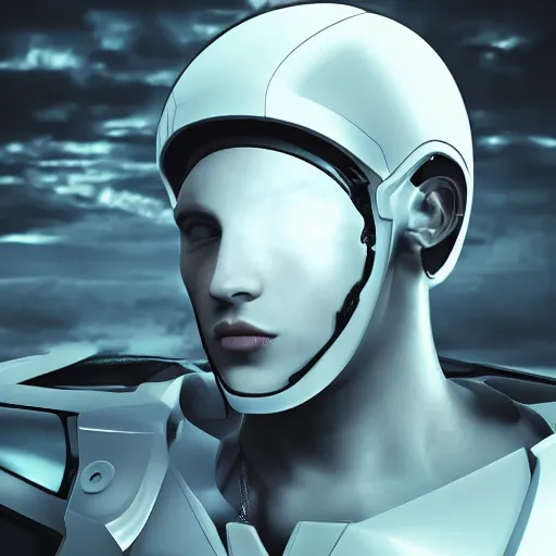 Prompt: futuristic masculine male cool profile picture, hd 1 0 8 0 p twitter profile picture