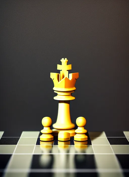 Image similar to ( voxel queen chess piece, isometric, sharpfocus, photorealism, soft diffuse autumn lights, some sun light ray, dark room wall, canon 5 d 5 0 mm lens