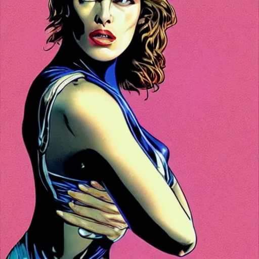 Image similar to “ milla jovovich retro minimalist portrait by jean giraud, moebius starwatcher comic, 8 k ”