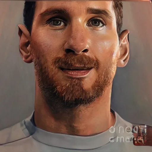 Prompt: a portrait of lionel messi, studio lighting, detailed, realistic,