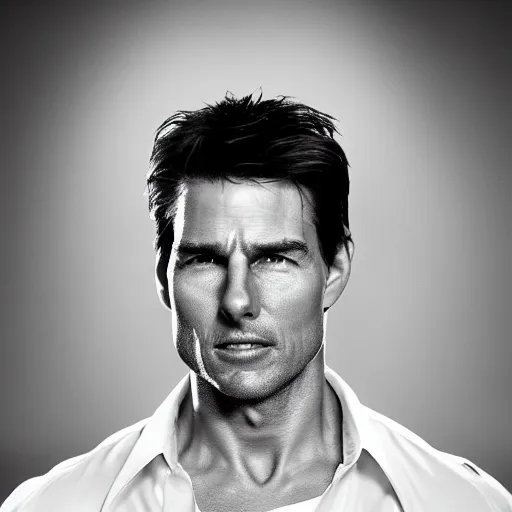 Prompt: A photo of Tom Cruise, head shoot, promo shot, highly detailed, sharp focus, studio lighting