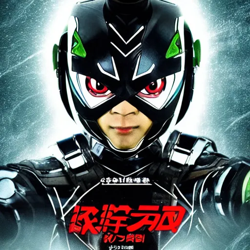 Prompt: Kamen rider black scene , movie from Japan, by toei company