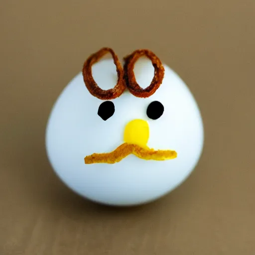 Prompt: an egg with a mustache