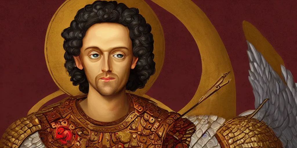 Image similar to digital painting of michael the archangel