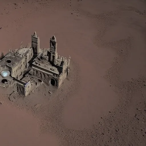 Image similar to an abandoned castle on mars