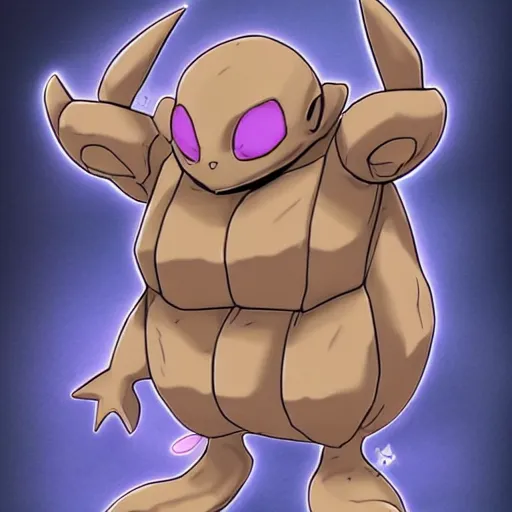 Prompt: mixture between rattata and golem pokemon