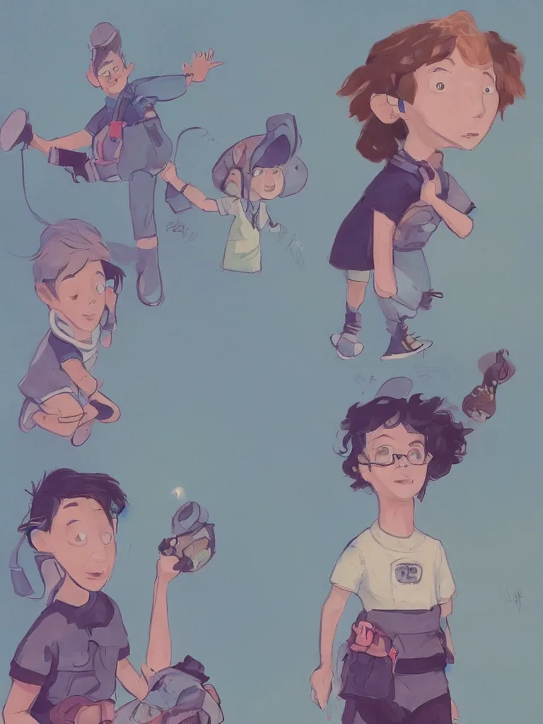 Image similar to non - binary kid by disney concept artists, blunt borders, rule of thirds