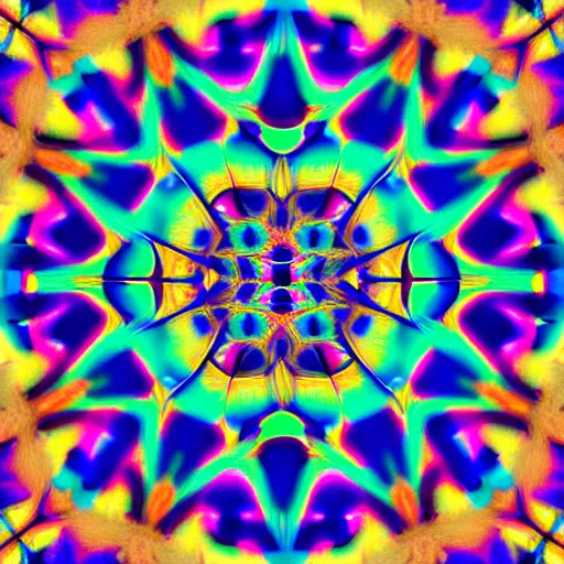 Image similar to Psychedelic kaleidoscope image, fractal, golden ratio, celestial, 35mm , symmetrical, divine, color theory
