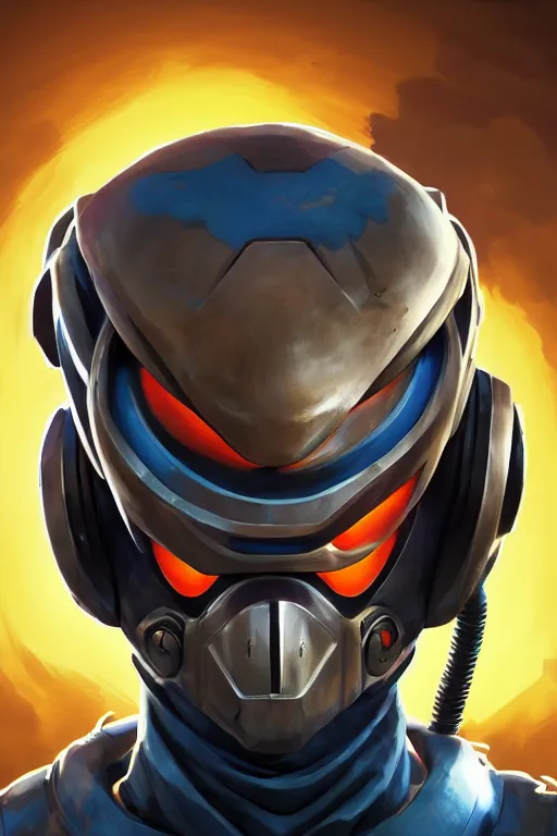 Image similar to epic mask helmet robot ninja portrait stylized as fornite style game design fanart by concept artist gervasio canda, behance hd by jesper ejsing, by rhads, makoto shinkai and lois van baarle, ilya kuvshinov, rossdraws global illumination radiating a glowing aura global illumination ray tracing hdr render in unreal engine 5