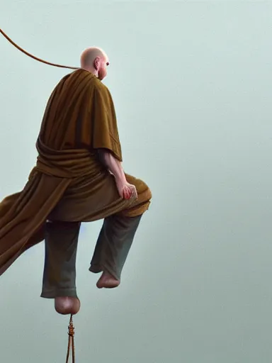 Prompt: a hanged monk, tie down, enlightened hanging in a public square. intricate, elegant, highly detailed, digital painting, artstation, concept art, sharp focus, illustration, by justin gerard and artgerm, 8 k