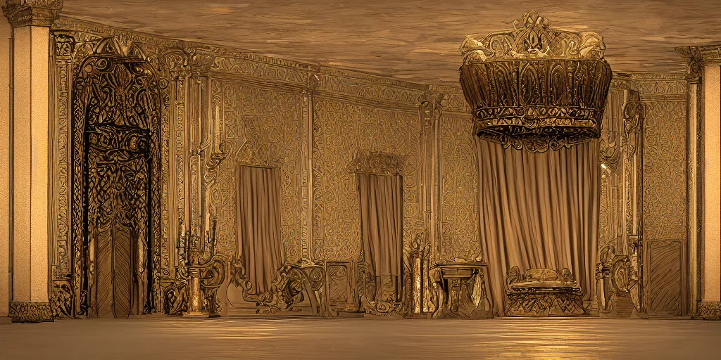 Image similar to throne room, ultra realistic, digital art