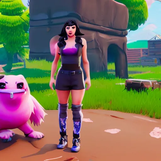 Image similar to charli xcx in fortnite