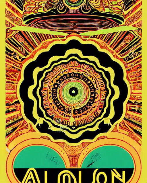 Image similar to avalon ballroom poster art by victor moscoso, hd vector art, award winning on behance, t shitd design, sticker, holographic, geometric design