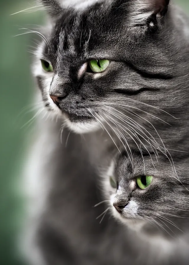 Prompt: photo of a cat hulk, 8 5 mm f / 1. 8, bokeh, backlit