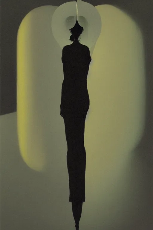 Image similar to woman wearing oculus and digital glitch head edward hopper and james gilleard, zdzislaw beksisnski, higly detailed
