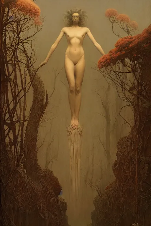 Image similar to art nouveau by zdzisław beksinski, greg rutkowski, maxim verehin