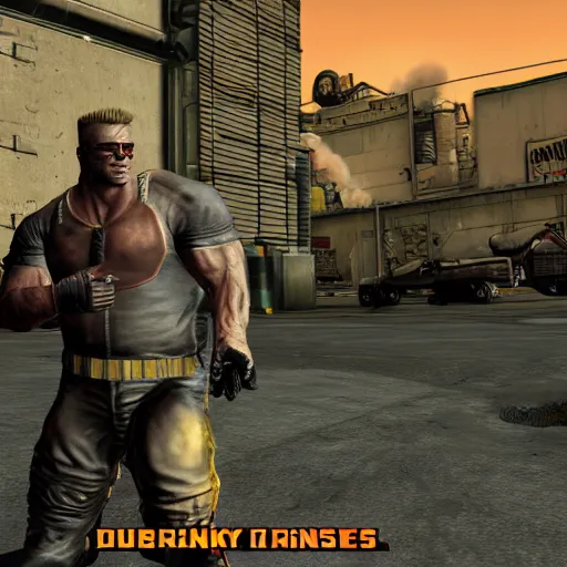 Image similar to Duke Nukem in Among Us, screenshot